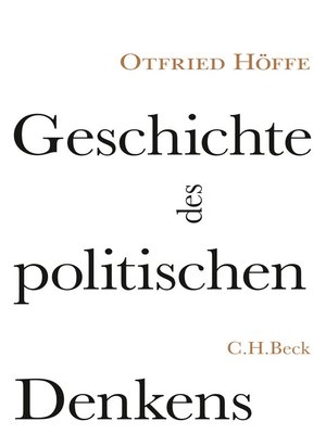 cover image of Geschichte des politischen Denkens